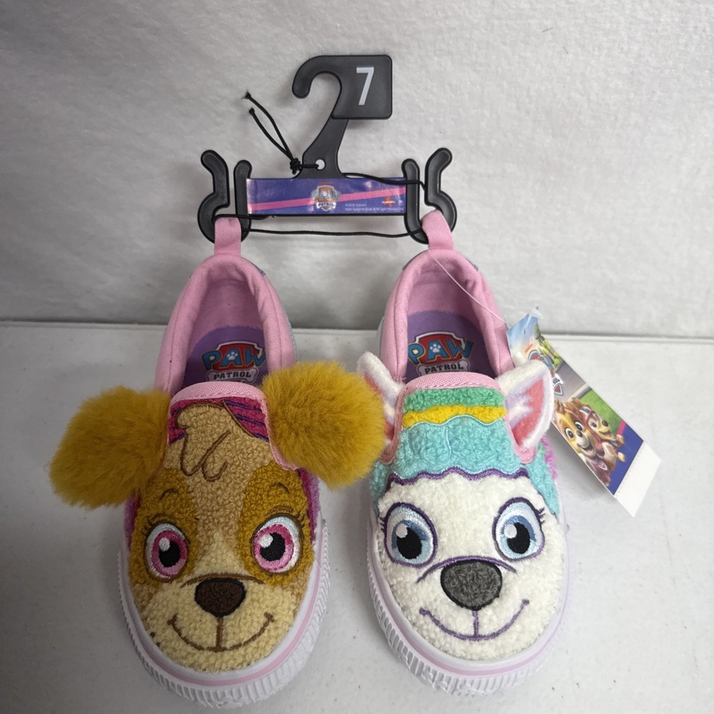 Paw Patrol Slip on fuzzy character toddler sneakers SIZE 7